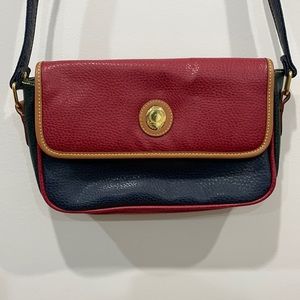 Vintage ALFRED SUNG Blue & Red Crossbody Bag